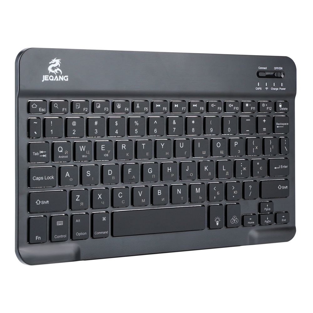Клавіатура  бездротова JEQANG JB-332 (JB-330) bluetooth backlight (Чорний)-0